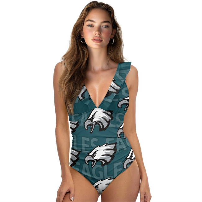 Women's Philadelphia Eagles Coverage Comfortable Swimwear Beachwear Bathing Bikini Sets Swimwear Swimsuits 001(Pls check description for details)