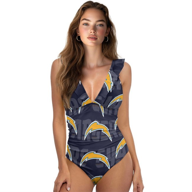 Women's Los Angeles Chargers Coverage Comfortable Swimwear Beachwear Bathing Bikini Sets Swimwear Swimsuits 001(Pls check description for details)