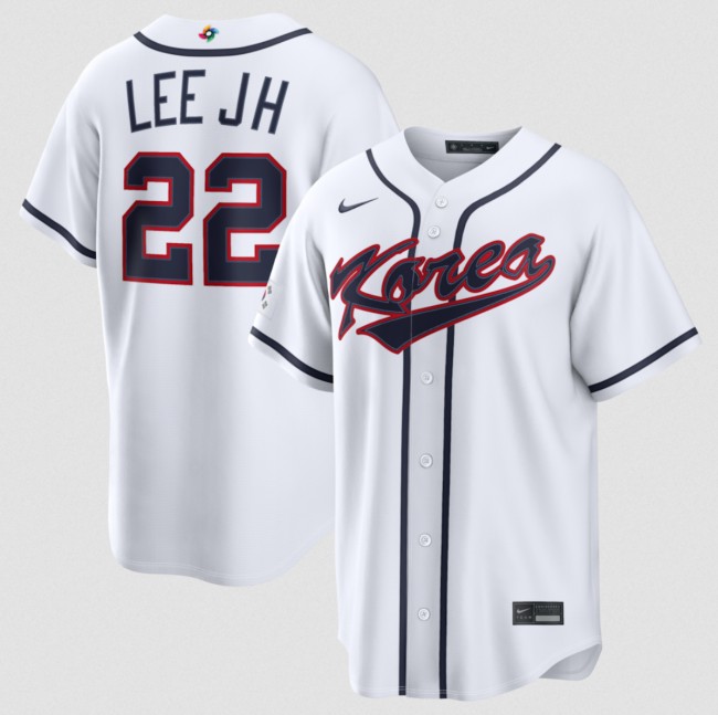 Men's Korea Baseball #22 Jung Hoo Lee White 2026 World Baseball Classic Home Stadium Stitched Jersey