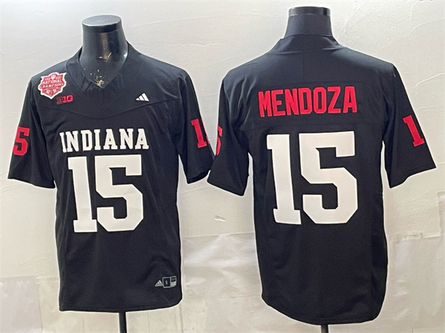 Men's Indiana Hoosiers #15 Fernando Mendoza Black F.U.S.E. 2025 National Champions Patch Stitched Football Jersey