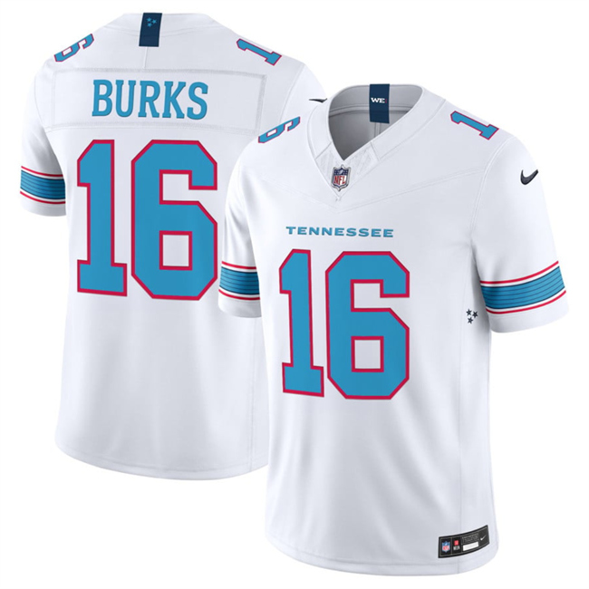 Men's Tennessee Titans #16 Treylon Burks White 2026 F.U.S.E. Vapor Limited Stitched Football Jersey