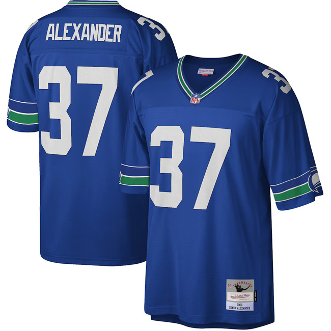 Men's Seattle Seahawks #37 Shaun Alexander Royal Stitched Football Jersey