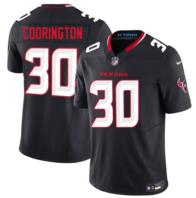 Men's Houston Texans #30 Brandon Codrington Navy 2026 F.U.S.E. Vapor Limited Stitched Football Jersey