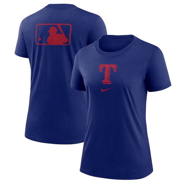 Women's Texas Rangers Royal Early Work Tri-Blend Dri-FIT T-Shirt(Run Small)