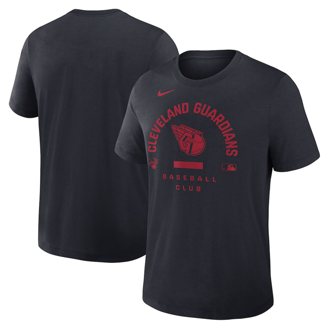 Men's Cleveland Guardians Black Collection Early Work Tri-Blend Dri-FIT T-Shirt