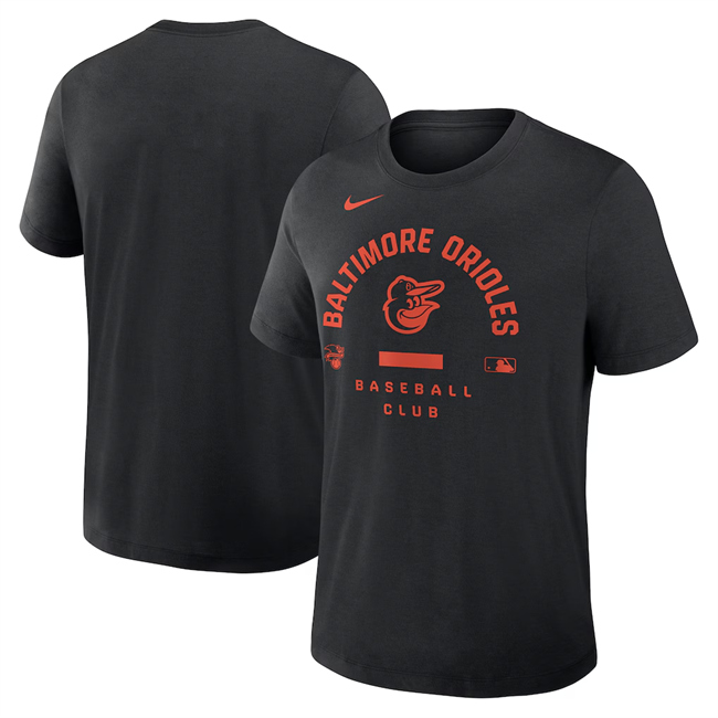Men's Baltimore Orioles Black Collection Early Work Tri-Blend Dri-FIT T-Shirt