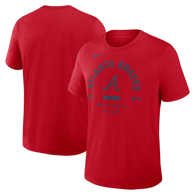 Men's Atlanta Braves Red Collection Early Work Tri-Blend Dri-FIT T-Shirt