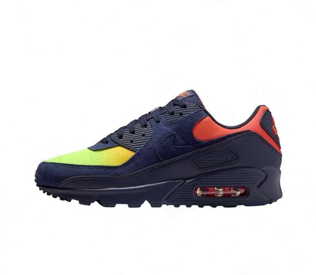 Women's Running weapon Air Max 90 Black-Yellow-Red Shoes 070