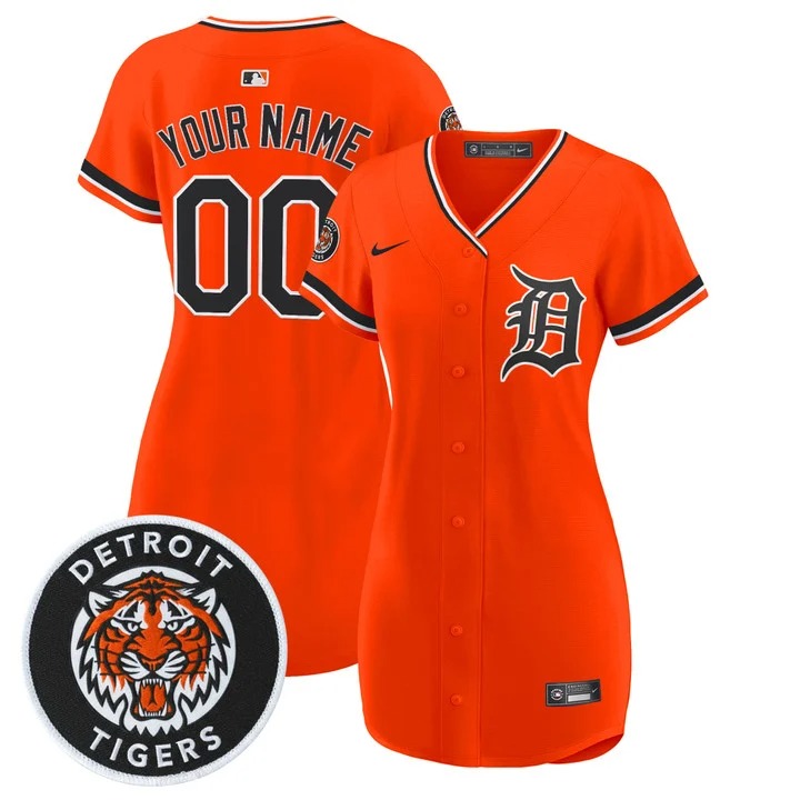 Women's Detroit Tigers Custom Orange 2026 Alternate Stitched Baseball Dress