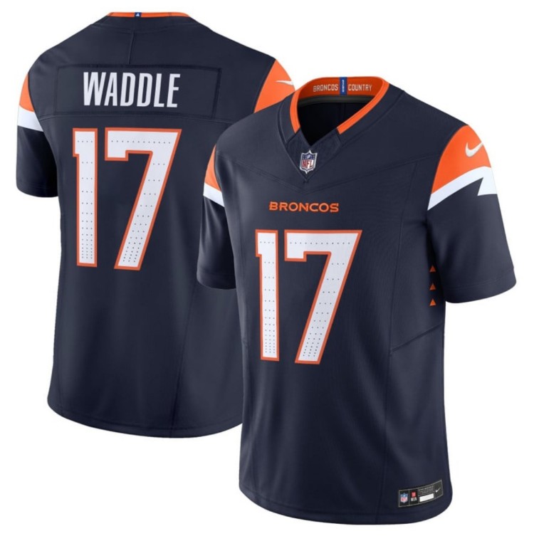 Youth Denver Broncos #17 Jaylen Waddle Navy 2026 F.U.S.E Vapor Untouchable Limited Stitched Jersey