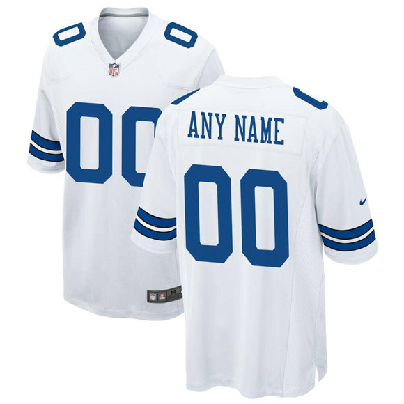 Men's Dallas Cowboys Active Player Custom White Stitched Game Jersey