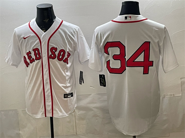 Men's Boston Red Sox #34 David Ortiz White Cool Base Stitched Jersey