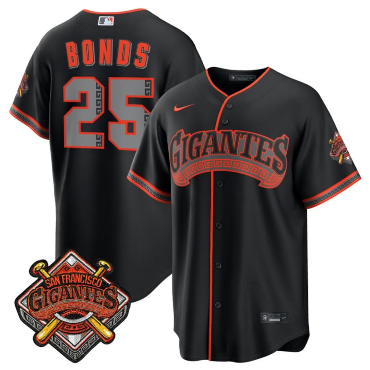 Men's San Francisco Giants #25 Barry Bonds Black 2026 Alternate Stadium Stitched Baseball Jersey