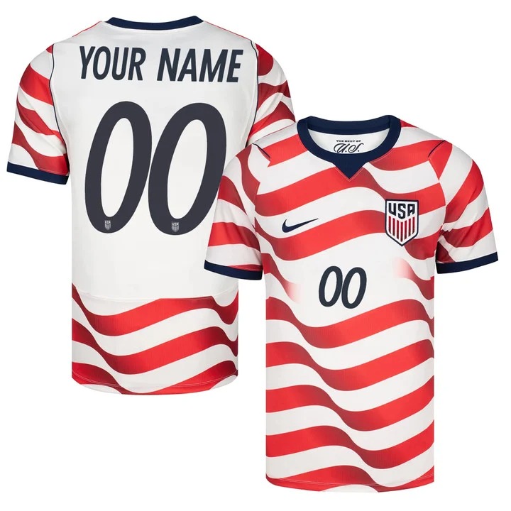 USMNT Custom White Home Nike 2026 World Cup Match Jersey