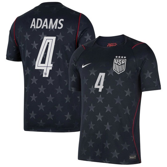 USMNT #4 Tyler Adams Blue Away Nike 2026 World Cup Match Jersey