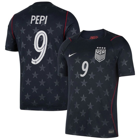 USMNT #9 Ricardo Pepi Blue Away Nike 2026 World Cup Match Jersey