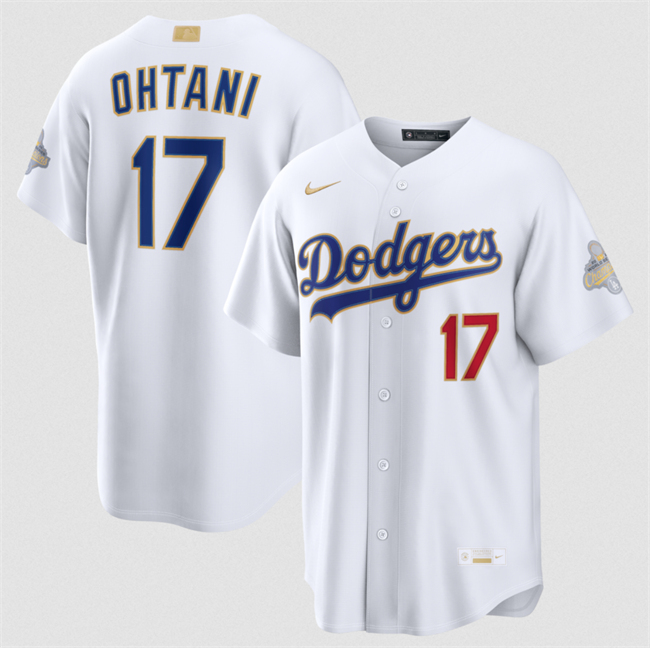 Youth Los Angeles Dodgers #17 Shohei Ohtani White 2026 Gold Collection Stadium Stitched Baseball Jersey