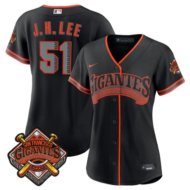 Women's San Francisco Giants #51 Jung Hoo Lee Black 2026 Alternate Stadium Stitched Baseball Jersey(Run Small)