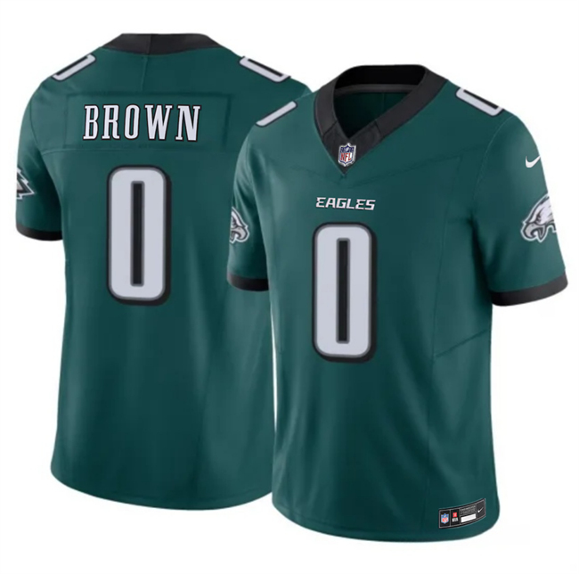 Men's Philadelphia Eagles #0 Hollywood Brown Green 2026 F.U.S.E. Vapor Untouchable Limited Stitched Football Jersey