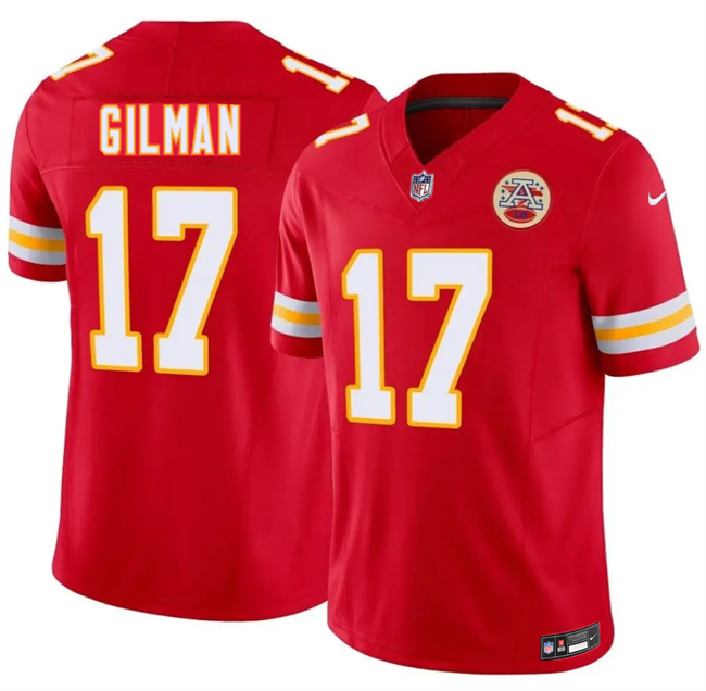 Men's Kansas City Chiefs #17 Alohi Gilman Red 2026 F.U.S.E. Vapor Untouchable Limited Stitched Football Jersey