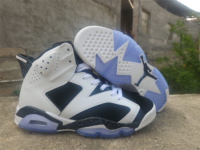 Men's Running Weapon Air Jordan 6 White Black Shoes 094