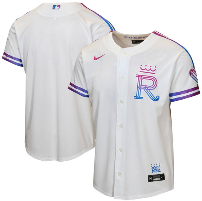 Youth Kansas City Royals Blank White 2026 City Connect Stadium Stitched Baseball Jersey