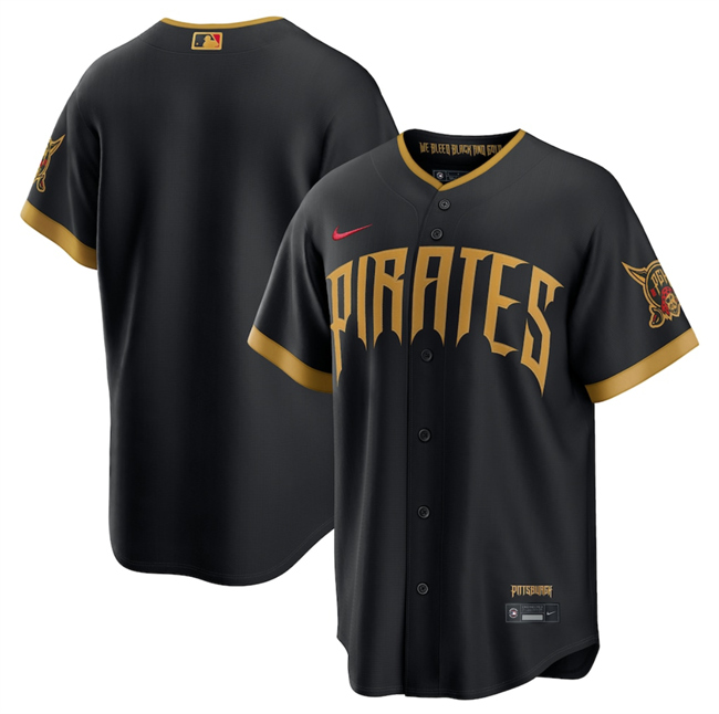 Men's Pittsburgh Pirates Blank Black 2026 City Connect Stadium Stitched Baseball Jersey