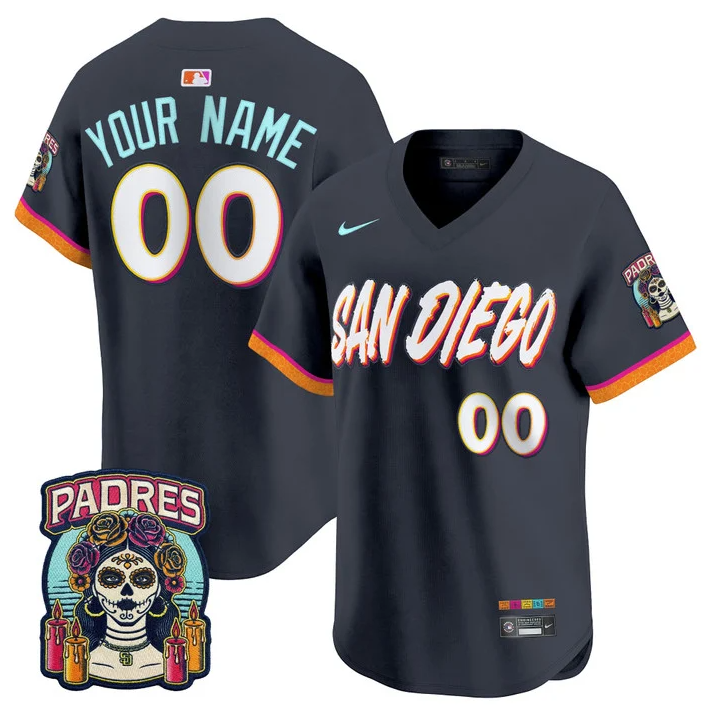 Men's & Women's & Youth San Diego Padres ACTIVE PLAYER Custom Obsidian 2026 City Connect Stadium Stitched Baseball Jersey