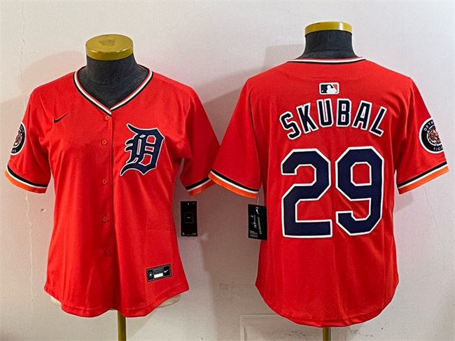 Youth Detroit Tigers #29 Tarik Skubal Orange 2026 Alternate Vapor Premier Limited Stitched Baseball Jersey