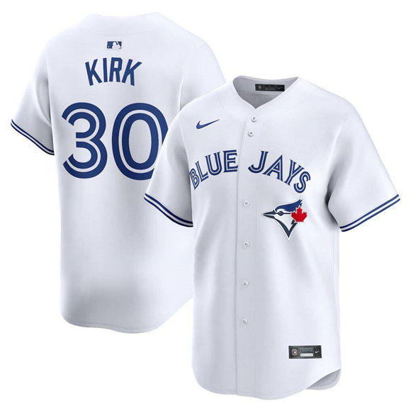 Men's Toronto Blue Jays #30 Alejandro Kirk White Home Limited Stitched Baseball Jersey