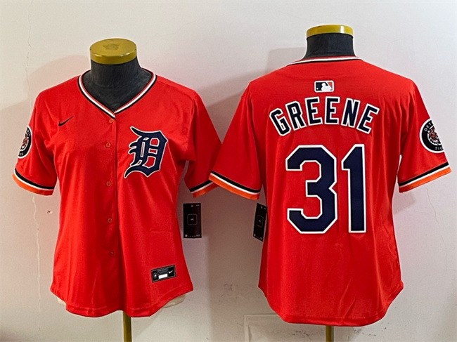 Women's Detroit Tigers #31 Riley Greene Orange 2026 Alternate Vapor Premier Limited Stitched Baseball Jersey(Run Small)