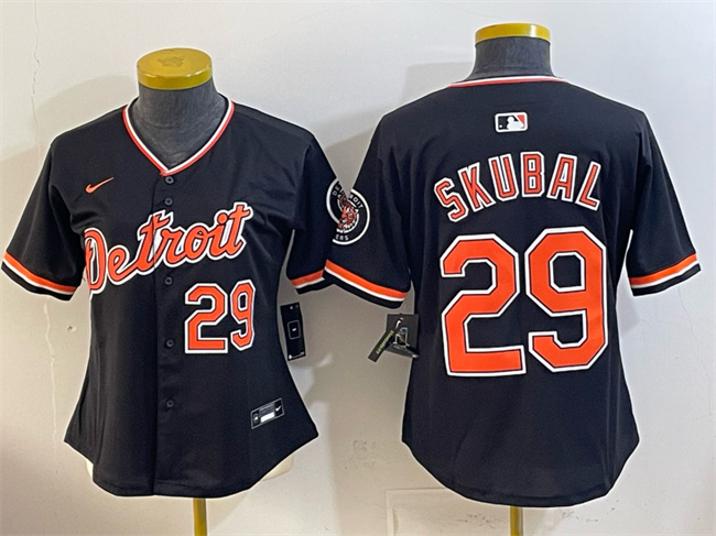 Women's Detroit Tigers #29 Tarik Skubal Black 2026 Alternate Vapor Premier Limited Stitched Baseball Jersey(Run Small)