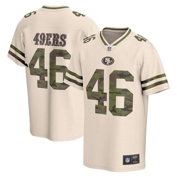 Men's San Francisco 49ers #46 Cream Camo Foundation Stitched Football Jersey