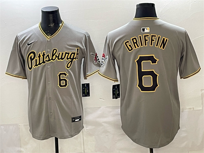 Men's Pittsburgh Pirates #6 Konnor Griffin Grey Limited Stitched Baseball Jersey