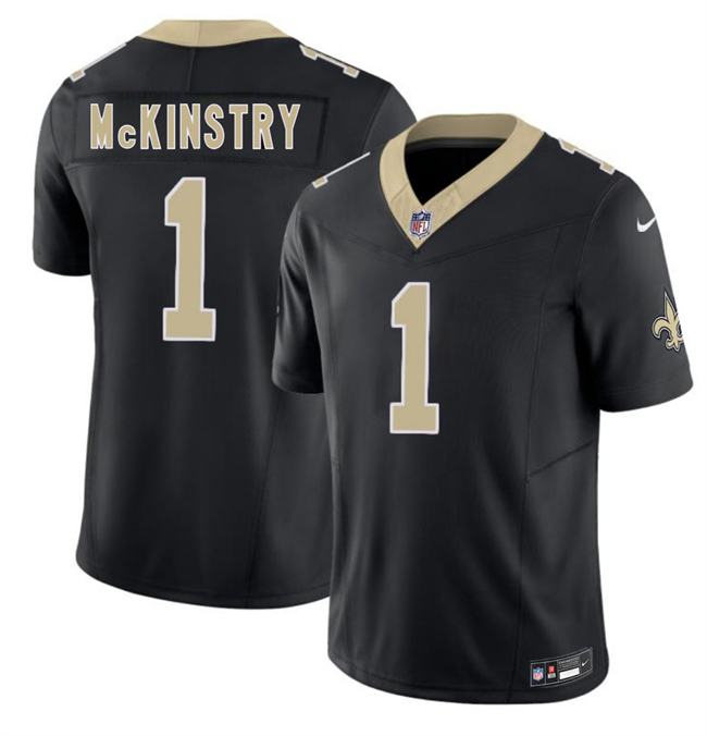 Men's New Orleans Saints #1 Kool-Aid McKinstry Black 2026 F.U.S.E Vapor Limited Stitched Football Jersey