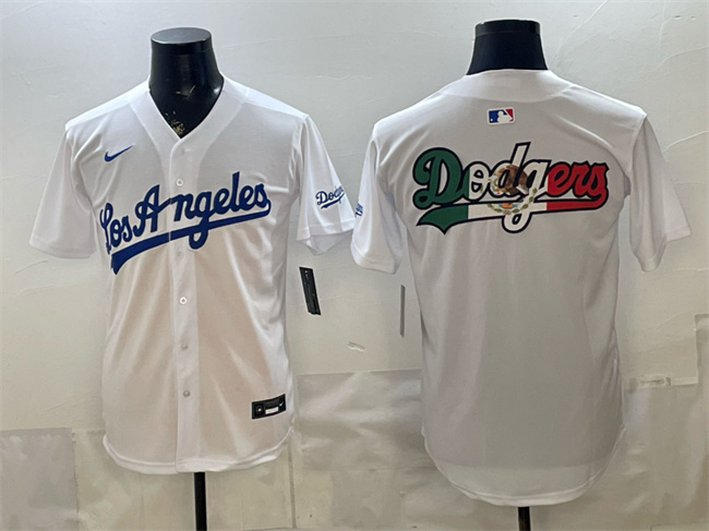 Men's Los Angeles Dodgers Team Big Logo White Alternate Stadium Stitched MLB Baseball Jerseys