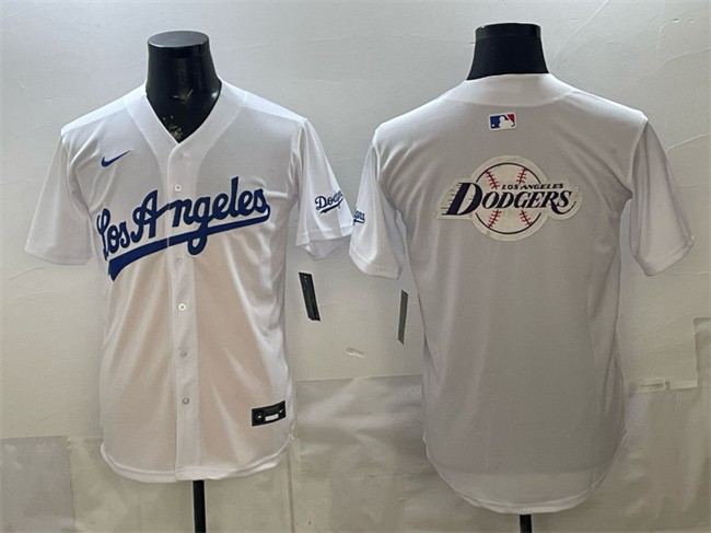 Men's Los Angeles Dodgers Team Big Logo White Alternate Stadium Stitched Baseball Jerseys