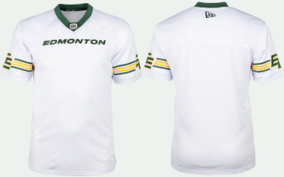 Men's Edmonton Elks White Home Stitched Jersey