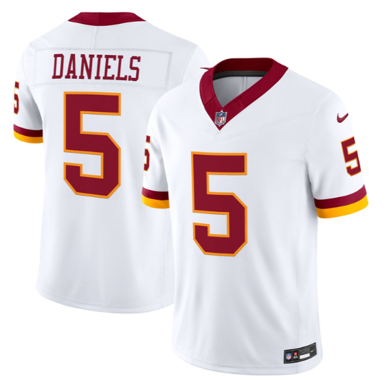 Men's Washington Commanders #5 Jayden Daniels White 2026 F.U.S.E. Vapor Limited Stitched Football Jersey