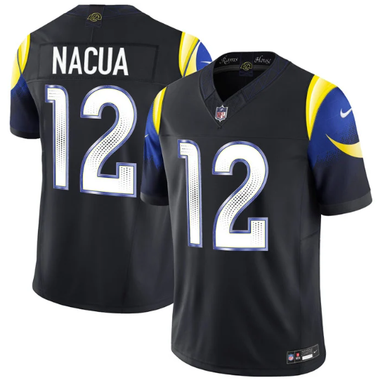 Men's Los Angeles Rams #12 Puka Nacua Navy Rivalries 2026 F.U.S.E. Vapor Limited Stitched Football Jersey
