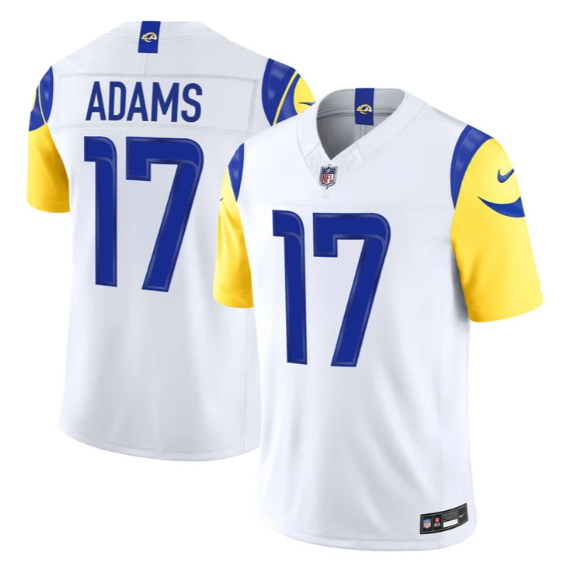 Men's Los Angeles Rams #17 Davante Adams White 2026 F.U.S.E. Vapor Limited Stitched Football Jersey