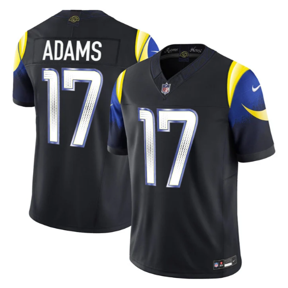 Men's Los Angeles Rams #17 Davante Adams Navy Rivalries 2026 F.U.S.E. Vapor Limited Stitched Football Jersey