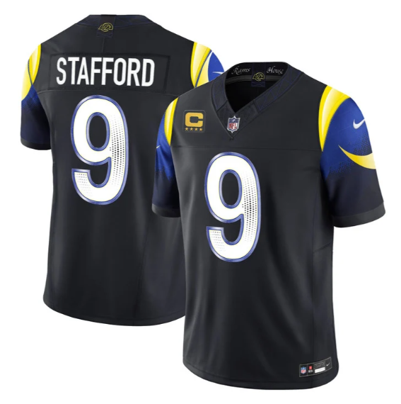 Men's Los Angeles Rams #9 Matthew Stafford Navy Rivalries 2026 F.U.S.E. Vapor Limited Stitched Football Jersey