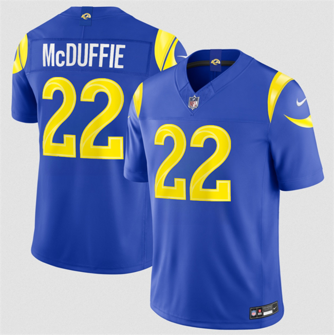 Men's Los Angeles Rams #22 Trent McDuffie Royal 2026 F.U.S.E. Vapor Limited Stitched Football Jersey