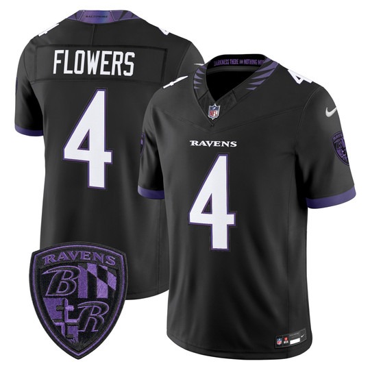 Men's Baltimore Ravens #4 Zay Flowers Black 2026 F.U.S.E Vapor Stitched Limited Football Jersey