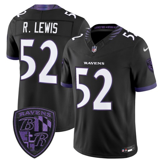 Men's Baltimore Ravens #52 Ray Lewis Black 2026 F.U.S.E Vapor Stitched Limited Football Jersey
