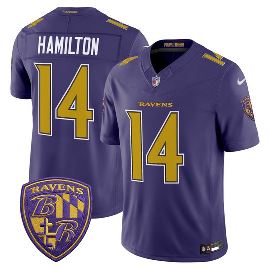 Men's Baltimore Ravens #14 Kyle Hamilton Purple Alternate 2026 F.U.S.E Vapor Stitched Limited Football Jersey