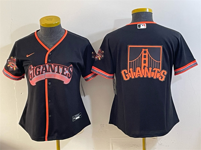 Youth San Francisco Giants Team Big Logo Black 2026 Alternate Stadium Stitched Baseball Jersey