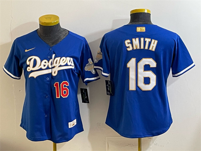 Youth Los Angeles Dodgers #16 Will Smith Royal 2026 Alternate Gold Collection Stadium Stitched Baseball Jersey