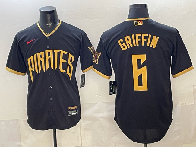 Men's Pittsburgh Pirates #6 Konnor Griffin Black 2026 City Connect Stadium Stitched Baseball Jersey